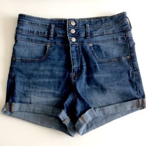 Aero Super High Rise Denim Cuffed Midi Sz 14